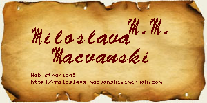 Miloslava Mačvanski vizit kartica